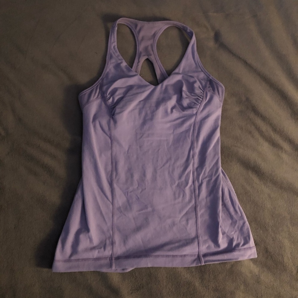 lavender lululemon fitted key hole tank